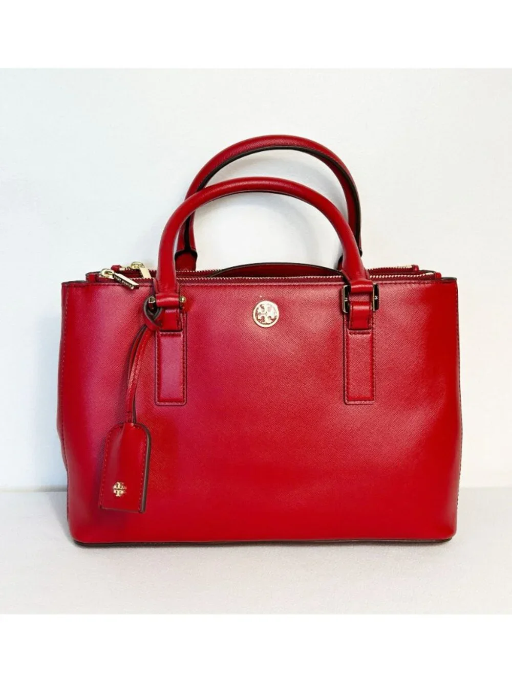 Tory Burch Saffiano Leather Robinson Double Zip Tote in Limited Edition Red - Ne